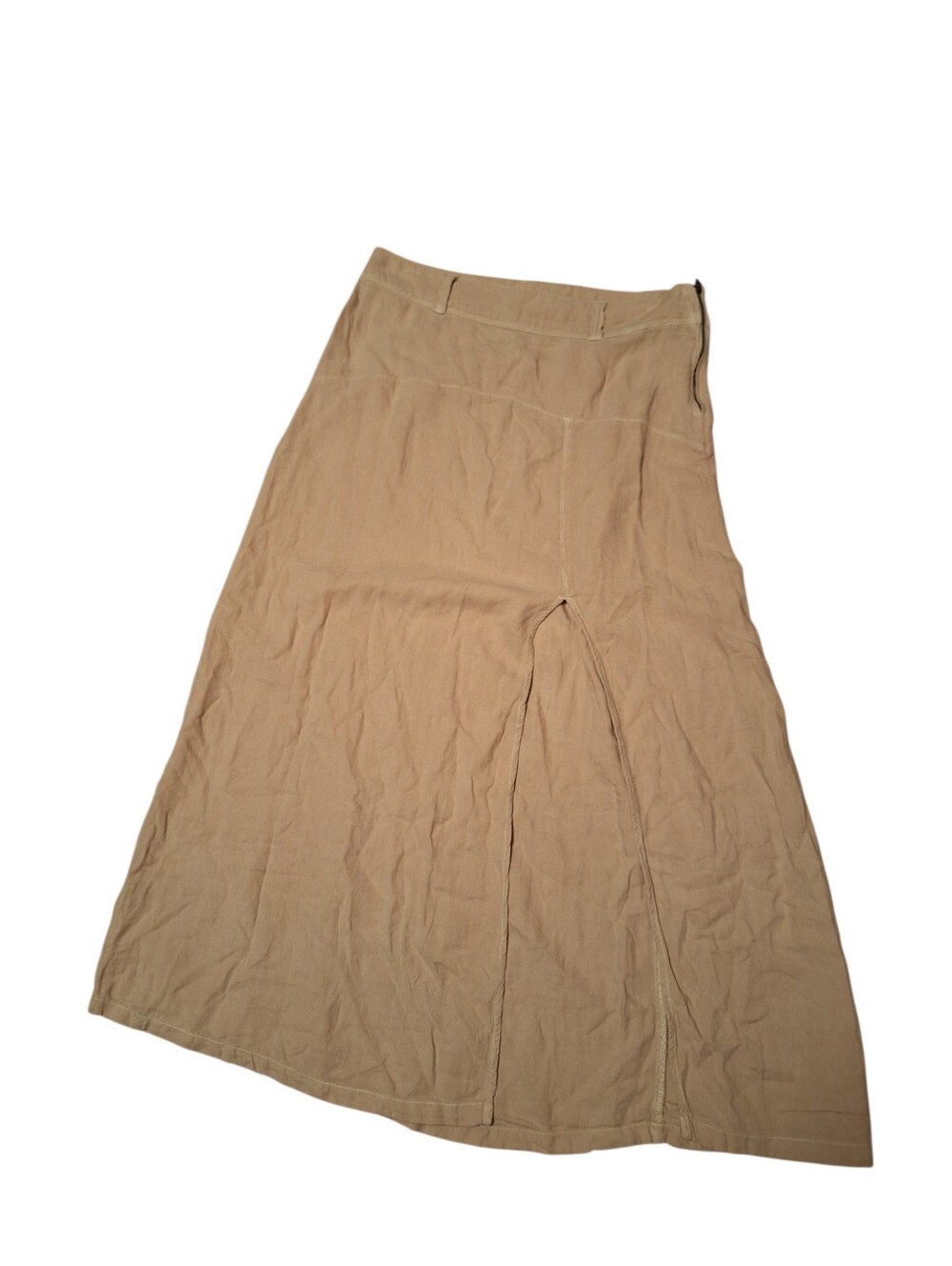 Free People Tan maxi skirt Ladies size 5 Side Zip Belt Loops Bohemian Festival